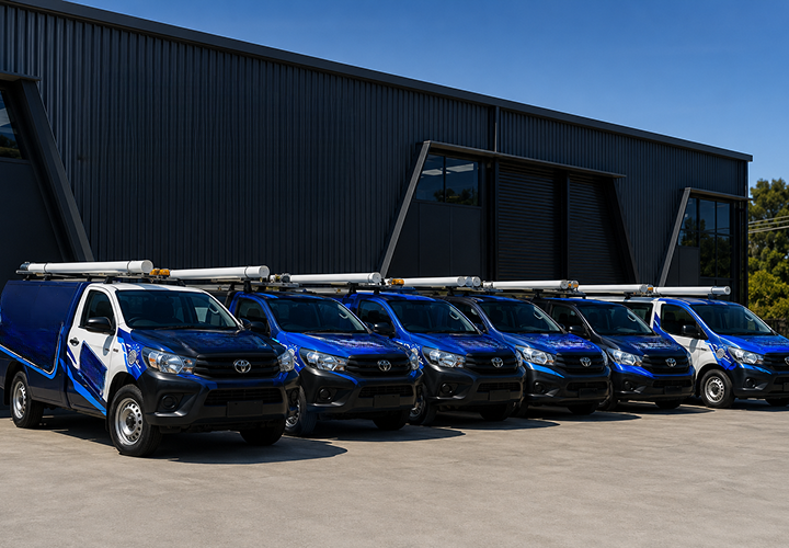Fleet of Blacktown Blocked Drains plumbing vans