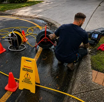 Repairing a burst drain pipe at a Blacktown home